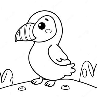 Σελίδα Ζωγραφικής Χαριτωμένων Χαρακτήρων Puffin Rock Σελίδες Ζωγραφικής