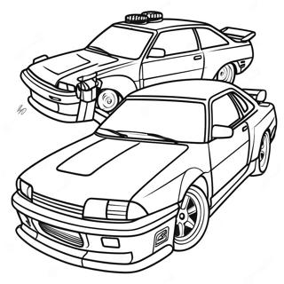 Σελίδα Ζωγραφικής Κλασικού Jdm Αυτοκινήτου Drift Σελίδες Ζωγραφικής