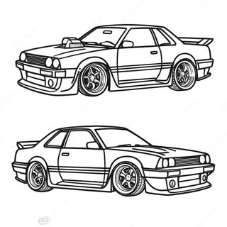 Σελίδα Ζωγραφικής Κλασικού Jdm Αυτοκινήτου Drift Σελίδες Ζωγραφικής