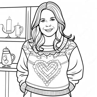 Η Lorelai Gilmore Σε Ένα Άνετο Πουλόβερ Σελίδα Ζωγραφικής Σελίδες Ζωγραφικής