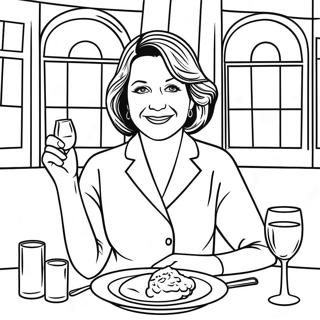 Η Emily Gilmore Σε Μια Πολυτελή Δείπνο Σελίδα Ζωγραφικής Σελίδες Ζωγραφικής