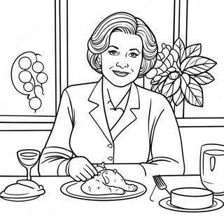 Η Emily Gilmore Σε Μια Πολυτελή Δείπνο Σελίδα Ζωγραφικής Σελίδες Ζωγραφικής