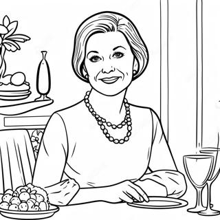 Η Emily Gilmore Σε Μια Πολυτελή Δείπνο Σελίδα Ζωγραφικής Σελίδες Ζωγραφικής