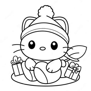 Σελίδα Χρωματισμού Χριστούγεννα Hello Kitty Σελίδες Ζωγραφικής