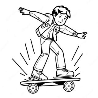 Σελίδα Χρωματισμού Με Τον Μάρτι Μακφλάι Σε Hoverboard Σελίδες Ζωγραφικής