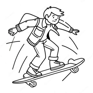 Σελίδα Χρωματισμού Με Τον Μάρτι Μακφλάι Σε Hoverboard Σελίδες Ζωγραφικής