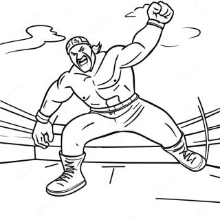 Συναρπαστική Σελίδα Χρωματισμού Παλαιστή Wwe Που Πηδάει Στον Αντίπαλο Σελίδες Ζωγραφικής