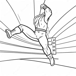 Σελίδα Χρωματισμού Με Παλαιστή Wwe Να Πηδάει Πάνω Σε Αντίπαλο Σελίδες Ζωγραφικής