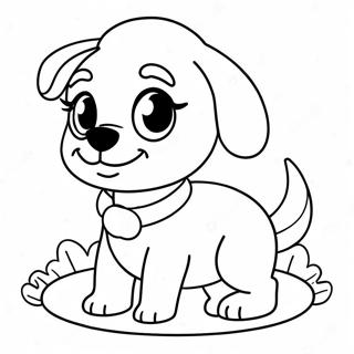 Χαριτωμένο Puppy Barbie Dog Που Παίζει Για Χρωματισμό Σελίδες Ζωγραφικής
