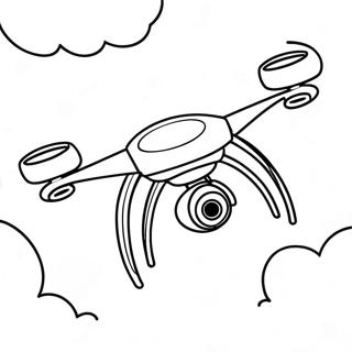 Σελίδα Ζωγραφικής Με Ιπτάμενο Drone Στον Ουρανό Σελίδες Ζωγραφικής