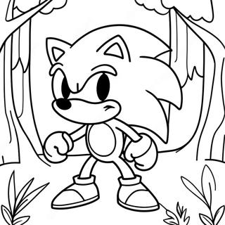 Sonic Exe Σε Σκοτεινό Δάσος Σελίδα Ζωγραφικής Σελίδες Ζωγραφικής