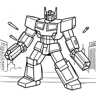 Σελίδα Ζωγραφικής Του Optimus Prime Σε Μάχη Σελίδες Ζωγραφικής
