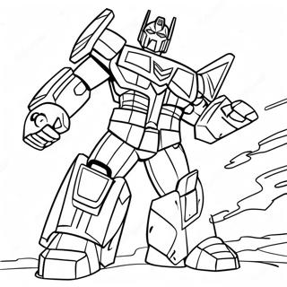 Σελίδα Ζωγραφικής Του Optimus Prime Σε Μάχη Σελίδες Ζωγραφικής