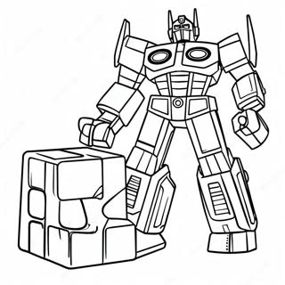 Σελίδα Ζωγραφικής Του Optimus Prime Με Το Energon Cube Σελίδες Ζωγραφικής
