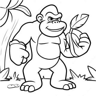 Ο Ντόνκι Κονγκ Με Μπανάνες Σελίδες Ζωγραφικής