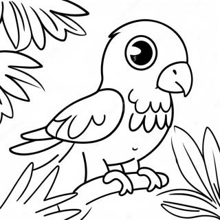 Selida Zographikes Me Polukhroro Papagalo Ste Tropike Zougkla 34526-7536