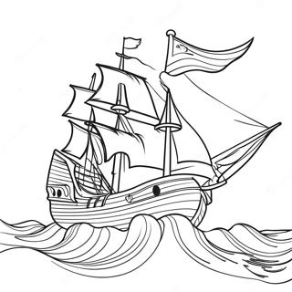 Selidaki Zographikes Me To Retro Peiratiko Ploio Se Kataigistikes Thalasses 37174-8129