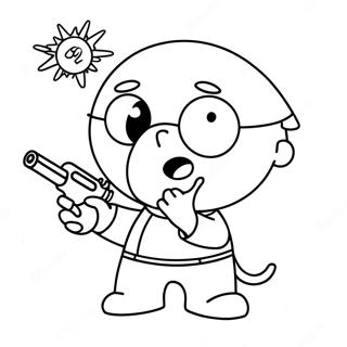 Σελίδα Ζωγραφικής Με Τον Stewie Griffin Από Το Family Guy Με Όπλο Λέιζερ Σελίδες Ζωγραφικής
