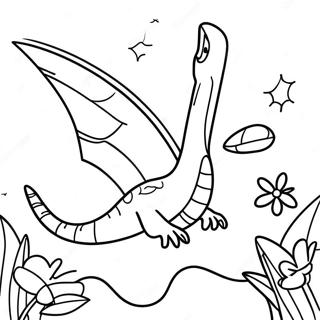 Selida Zographikes Me Ton Paikhnidiare Pterosauro Pou Kunegaei Mia Petalouda 44092-9648