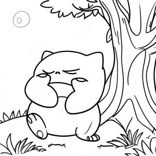 Selida Zographikes Tou Snorlax Pou Koimatai Kato Apo Ena Dentro 44349-9696