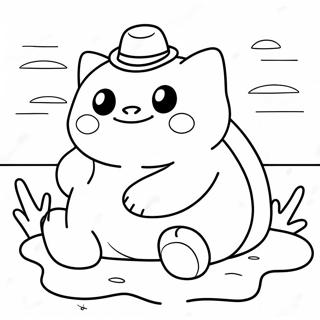 Selida Zographikes Tou Snorlax Pou Khalaronei Se Mia Paralia Σελίδες Ζωγραφικής