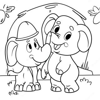 Selida Zographikes Tou Peripeteiodous Elephanta Kai Tou Piggie 44448-9722