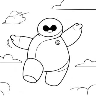 Ο Baymax Πετάει Στον Ουρανό, Ζωγραφιά Σελίδες Ζωγραφικής