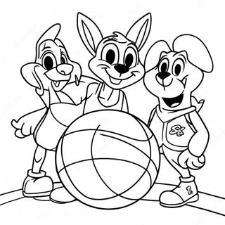 Σελίδα Χρωματισμού Με Μπάσκετ Space Jam Σελίδες Ζωγραφικής