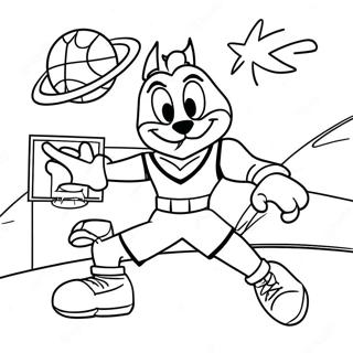 Σελίδα Χρωματισμού Με Μπάσκετ Space Jam Σελίδες Ζωγραφικής