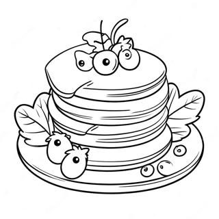 Ζωγραφική Σελίδα Αφράτων Pancake Με Μούρα Σελίδες Ζωγραφικής