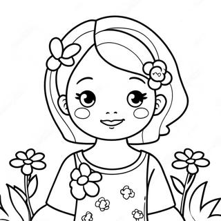 Selida Zographikes Me Kharitomene Realistike Kopela Me Louloudia 85777-26656