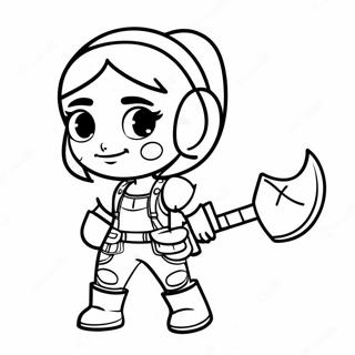 Γλυκό Κορίτσι Fortnite Με Αξίνα Σελίδα Ζωγραφικής Σελίδες Ζωγραφικής