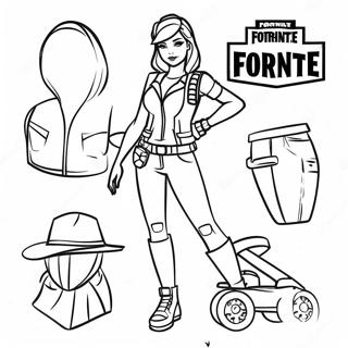 Κομψό Κορίτσι Fortnite Με Στολή Σελίδα Ζωγραφικής Σελίδες Ζωγραφικής