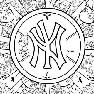 Selida Zographikes Me To Logotupo Ton Yankees 92992-32503