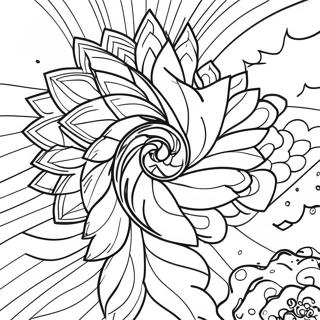 Selida Zographikes Me Zontano Ouranio Toxo Tie Dye 94824-34127