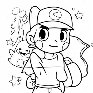Σελίδα Ζωγραφικής Ash Ketchum Με Pikachu Σελίδες Ζωγραφικής