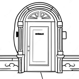 Σελίδα Ζωγραφικής Με Μυστηριώδες Δωμάτιο Roblox Doors Rush Σελίδες Ζωγραφικής